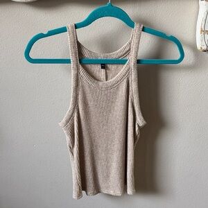 Express Taupe Ribbed Tank Top